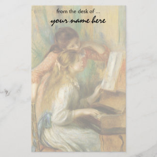 Young Girls at Piano by Pierre Renoir Stationery