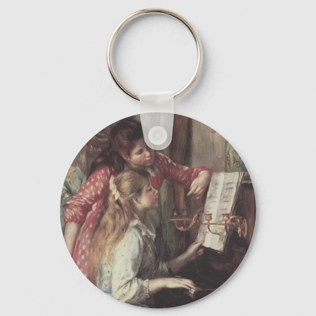 Young Girls at the Piano by Pierre Renoir Key Ring (Front)