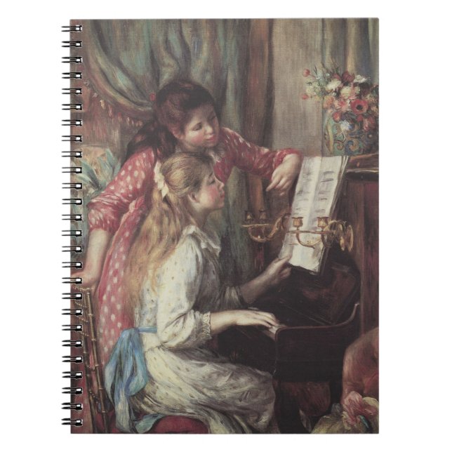 Young Girls at the Piano by Pierre Renoir Notebook (Front)