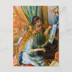 Young Girls at the Piano by Pierre Renoir Postcard