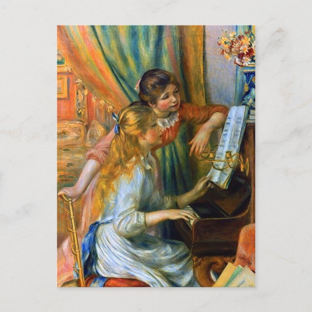 Young Girls at the Piano by Pierre Renoir Postcard (Front)