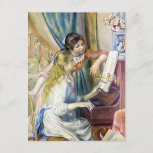 Young Girls at the Piano by Pierre Renoir Postcard