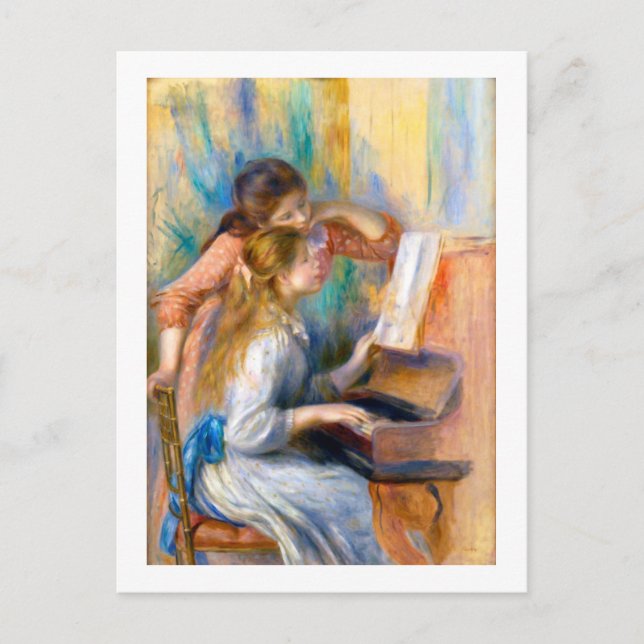 Young Girls at the Piano, Renoir Postcard (Front)