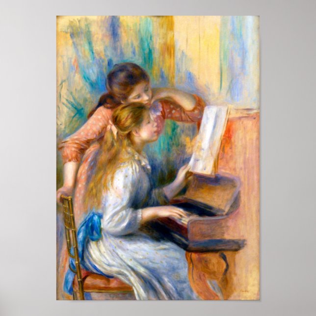 Young Girls at the Piano, Renoir Poster (Front)