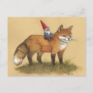 Young Gnome and Fox Postcard