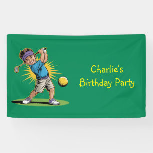 Young Golfer Birthday Swing Party Banner