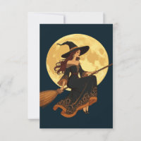 Young Goth Witch Sat Astride A Besom Vector Art