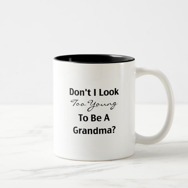 Young Grandma (customisable) Two-Tone Coffee Mug (Right)