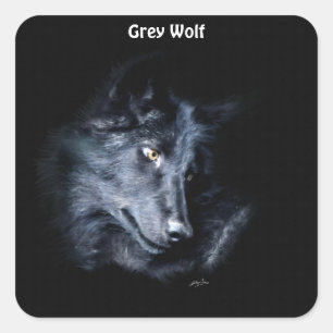 YOUNG GREY WOLF Wildlife Supporter Stickers