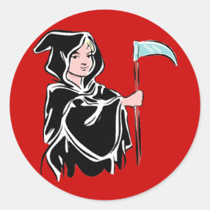 Young Grim Reaper Classic Round Sticker