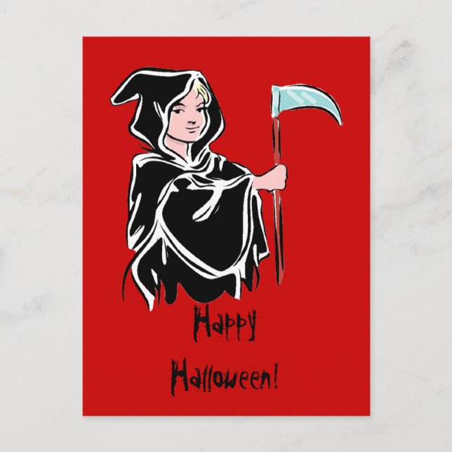 Young Grim Reaper Postcard (Front)