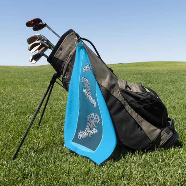Young Grouper - Design gradient blue background |  Golf Towel (Green)