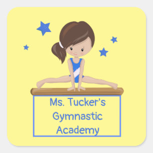 Young Gymnast Academy School Class Custom Square  Sticker