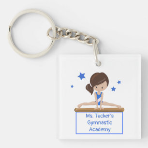 Young Gymnast Academy School Class Custom Text Key Ring