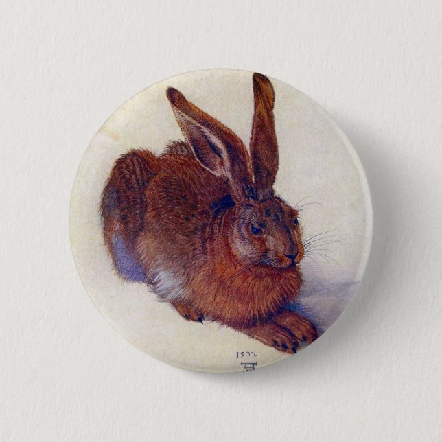 Young Hare by Albrecht Durer, Renaissance Fine Art 6 Cm Round Badge (Front)