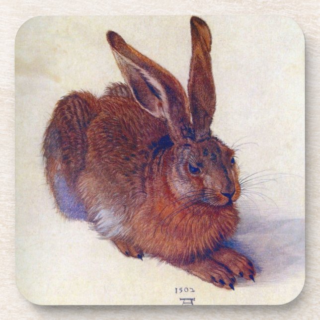 Young Hare by Albrecht Durer, Renaissance Fine Art Coaster (Front)