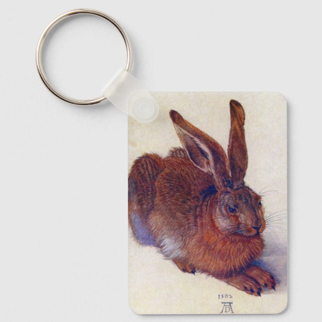 Young Hare by Albrecht Durer, Renaissance Fine Art Key Ring (Front)