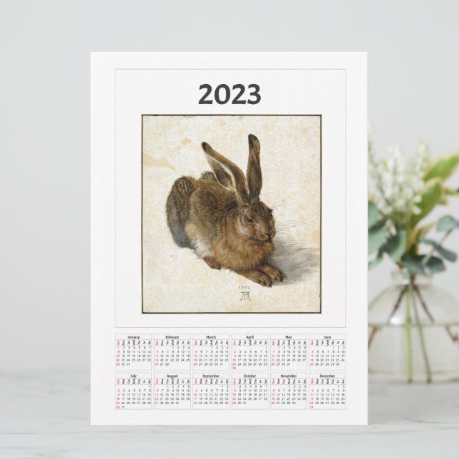 Young Hare Calendar for 2023 Albrecht Dürer (Standing Front)