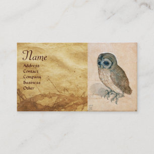Young Hare (Rabbit ) and Owl Monogram Business Card
