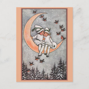 Young Hearts Lovely Vintage Christmas  Postcard