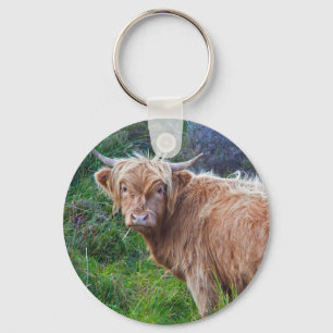 Young Highland Cow Keyring