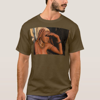Young Himba woman wearing headgear and decorations T-Shirt