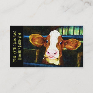 Young Holstein Veal Calf Business Card