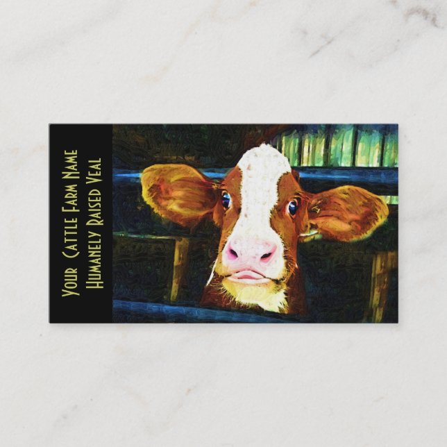 Young Holstein Veal Calf Business Card (Front)