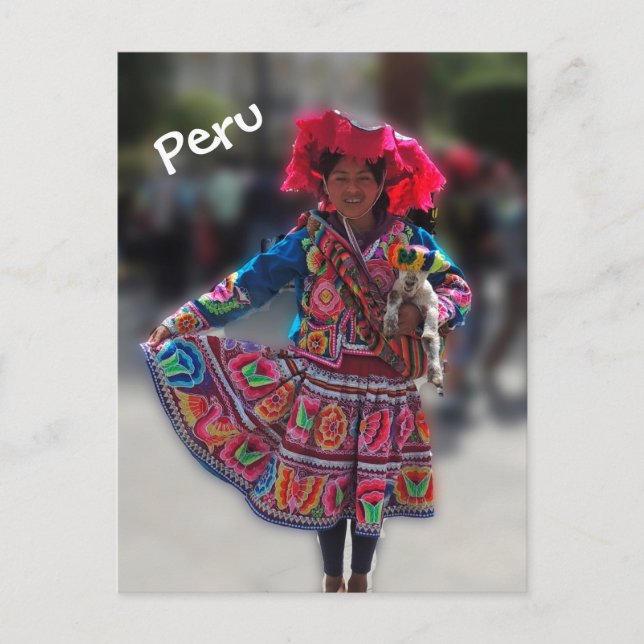 Young Inka Girl in Arequipa Peru Postcard (Front)