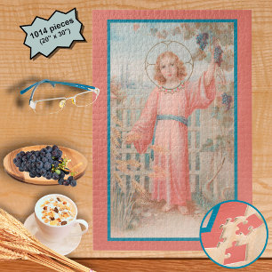 Young Jesus, Wheat Stalks, and Grape Vines Jigsaw Puzzle