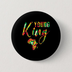 Young King Afican Map African Kente Boys Men Littl 6 Cm Round Badge