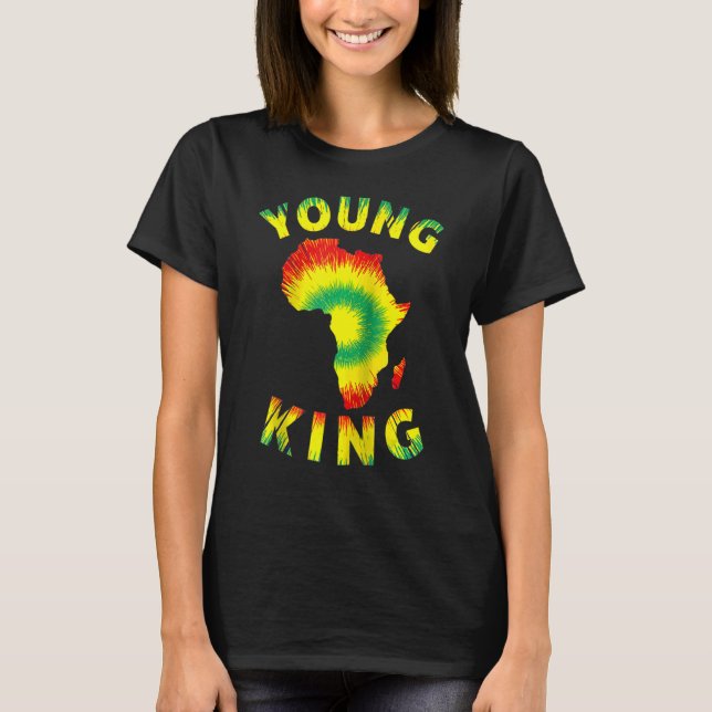 Young King Africa  Map Kente Cloth Men Women T-Shirt (Front)