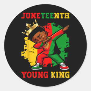 Young King African American 1865 Boys Juneteenth K Classic Round Sticker