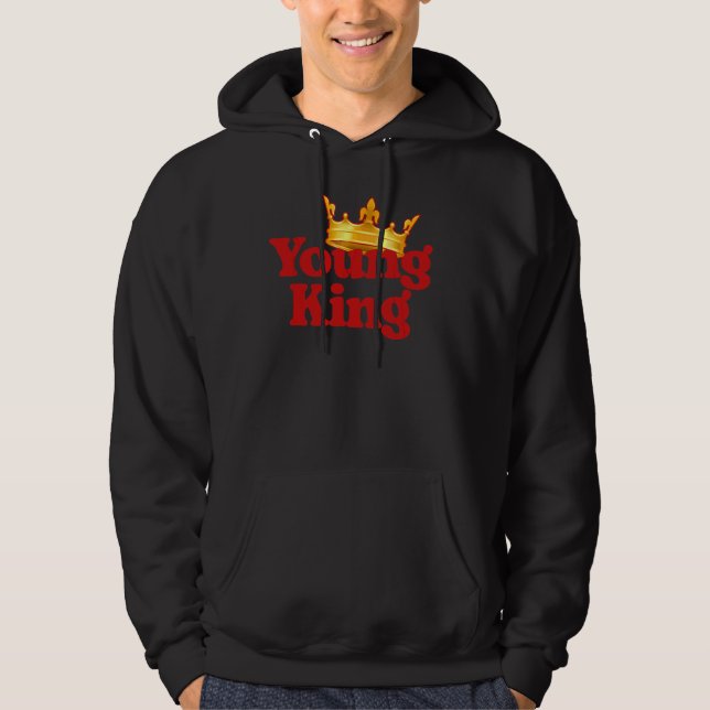 Young King Powerful Crown Birthday And Power Retro Hoodie (Front)