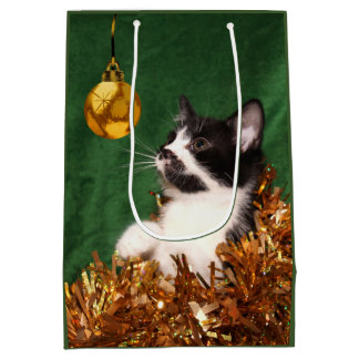 Young kitty Christmas Medium Gift Bag