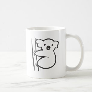 Young Koala in a Tree in Black and White Sketch Coffee Mug