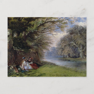 Young ladies by a river postcard
