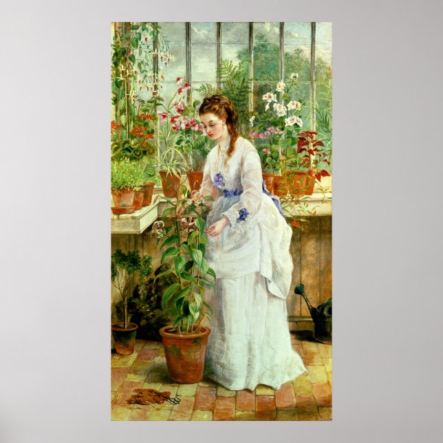 Young Lady in a Conservatory Poster (Front)