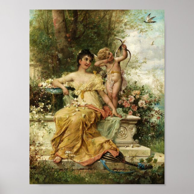 Young Lady in the Park by Hans Zatzka - poster (Front)
