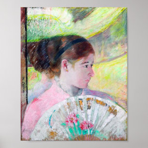 Young Lady with a Japanese Fan, Mary Cassatt Poster