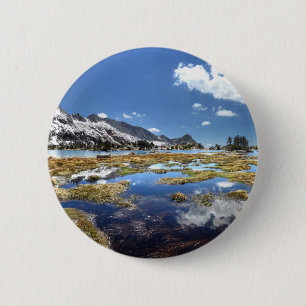 Young lakes - Yosemite - Sierra Nevada Mountains - 6 Cm Round Badge