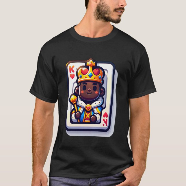 Young little black king of heart deck of cards T-Shirt (Front)