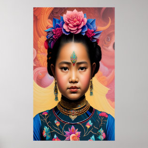 Young little princess portrait poster