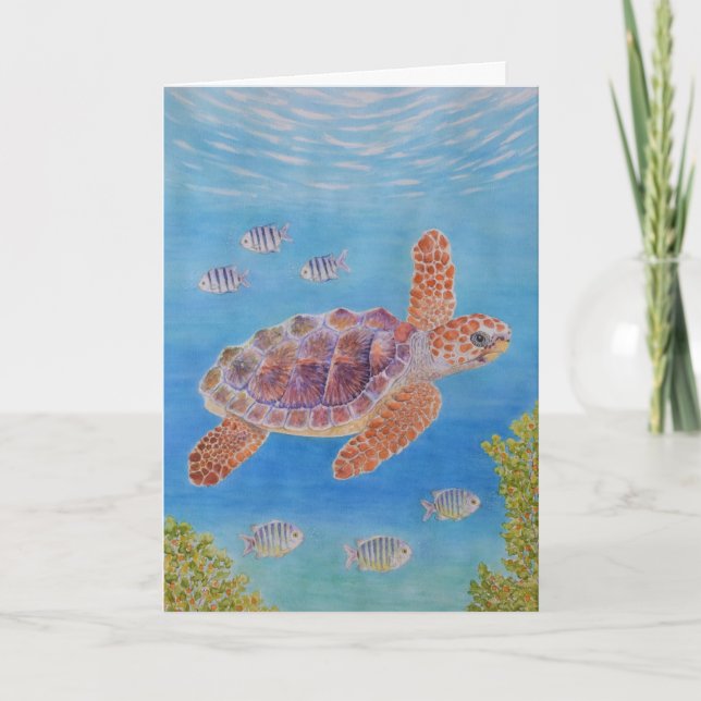 Young Loggerhead Sea Turtle Card (Front)