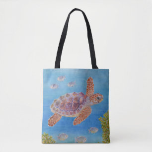Young Loggerhead Sea Turtle Tote Bag