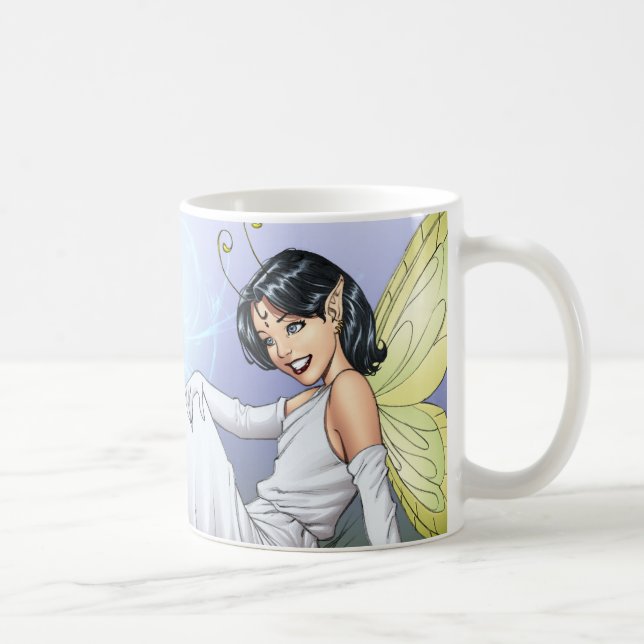 Young Magical Elf Fairy by Al Rio Coffee Mug (Right)