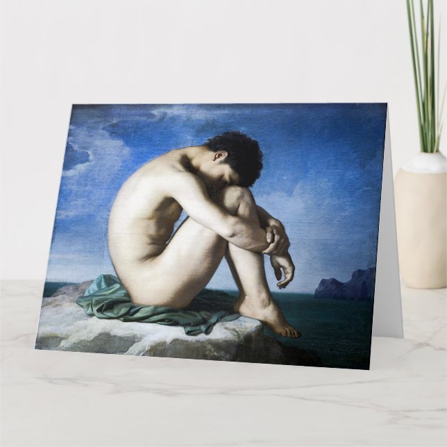 Young Man by the Sea Fine Art Greetings Card (Front)