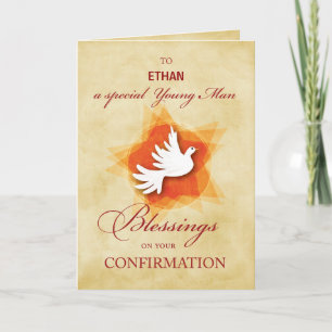 Young Man Confirmation Congratulations Blessings Card