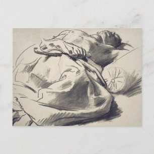 Young Man in Bed Postcard