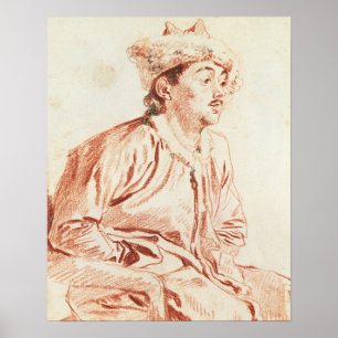 Young Man in Oriental Costume (drawing) Poster